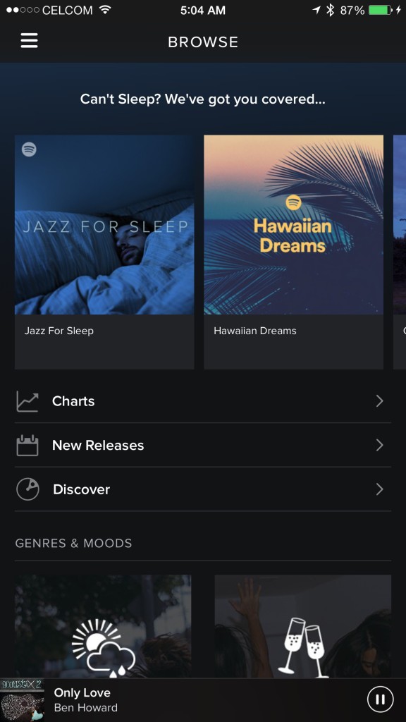 The Spotify suggested playlist, which the company has pre-selected the lists, as well as lists compiled by others 